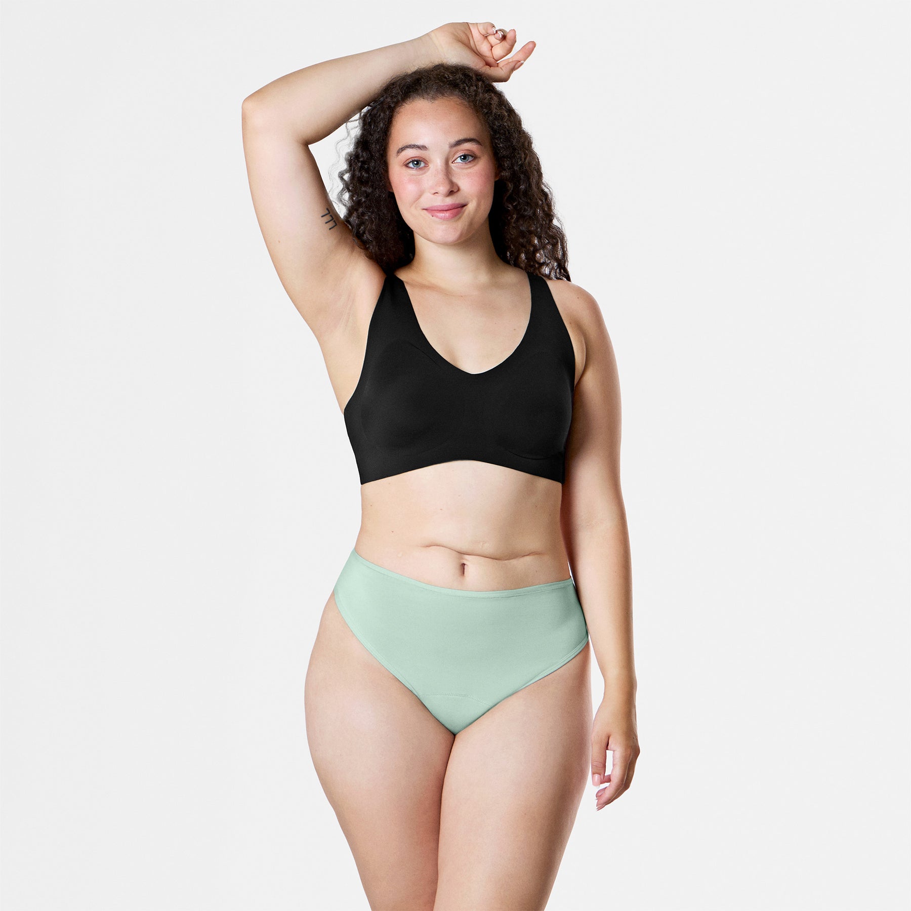 Periodenunterwäsche Perioden Tanga - SINA Highwaist - salbei femtis