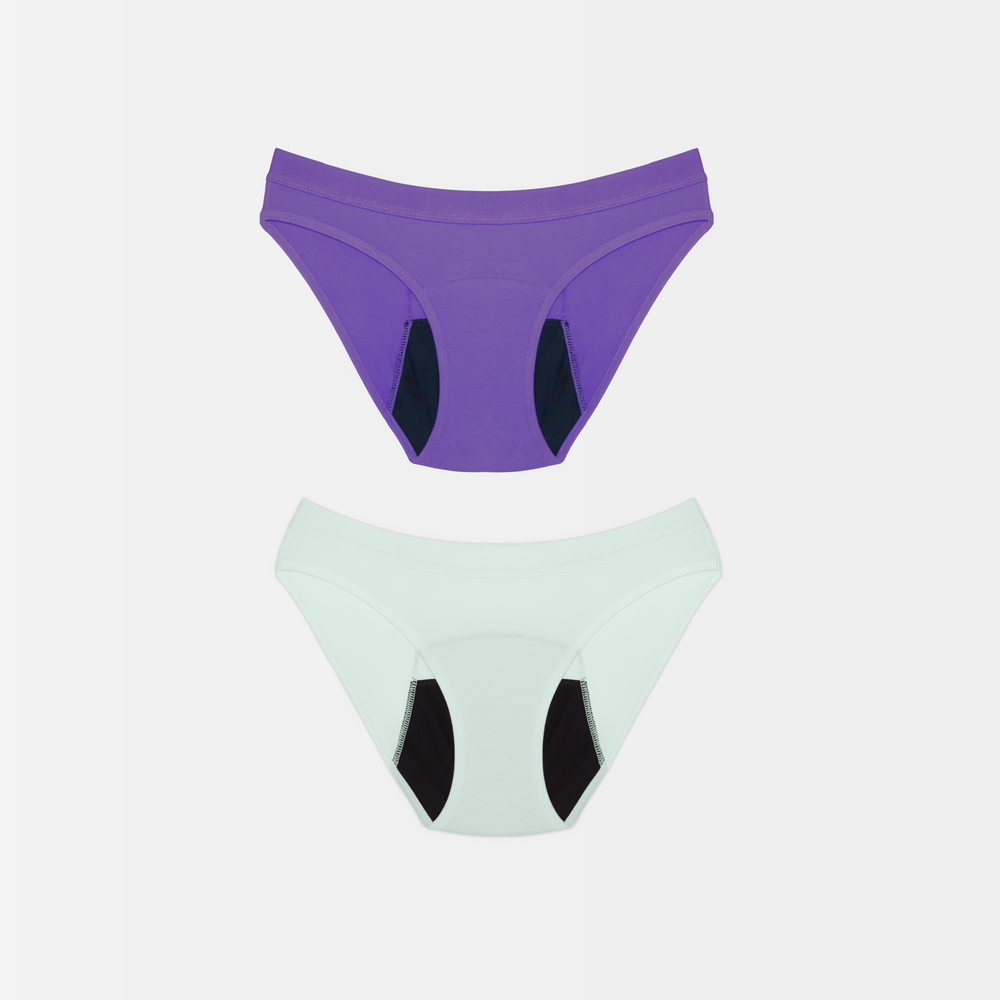 Period Panty Bundle: 2x ROMY Teen - purple & mint